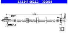 Brzdová hadice ATE 83.6247-0522.3