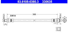 Brzdová hadice ATE 83.6105-0360.3