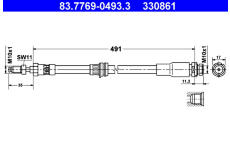 Brzdová hadice ATE 83.7769-0493.3