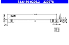 Brzdová hadice ATE 83.6150-0206.3