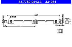 Brzdová hadice ATE 83.7750-0513.3