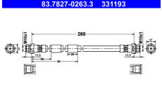 Brzdová hadice ATE 83.7827-0263.3