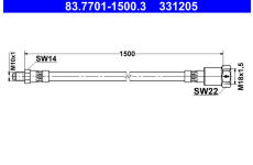Pripojovaci hadice, tester brzdoveho tlaku ATE 83.7701-1500.3