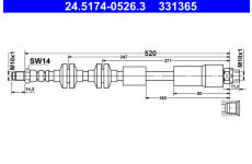 Brzdová hadice ATE 24.5174-0526.3