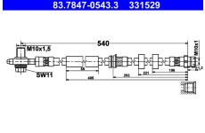 Brzdová hadice ATE 83.7847-0543.3