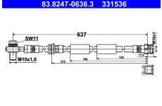 Brzdová hadice ATE 83.8247-0636.3