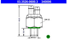 Spínač, brzdové světlo ATE 03.3526-0600.3