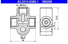 Spojovací / rozdělovací kus ATE 03.3513-0300.1