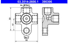 Spojovací / rozdělovací kus ATE 03.3514-2600.1