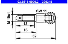 Odvzdusnovaci sroub/ventil ATE 03.3518-0900.2