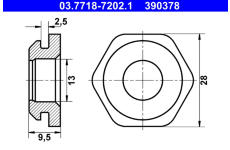 Těsnění připojovací trubice podtlakové hadice ATE 03.7718-7202.1