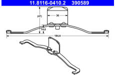 Pružina, brzdový třmen ATE 11.8116-0410.2