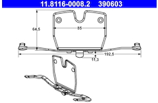 Pružina, brzdový třmen ATE 11.8116-0008.2
