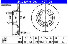 Brzdový kotouč ATE 24.0107-0100.1