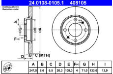 Brzdový kotouč ATE 24.0108-0105.1