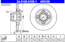 Brzdový kotouč ATE 24.0108-0109.1