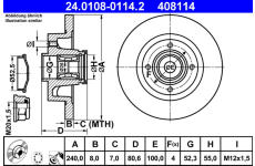 Brzdový kotouč ATE 24.0108-0114.2