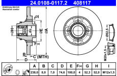 Brzdový kotouč ATE 24.0108-0117.2