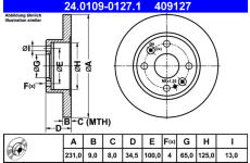 Brzdový kotouč ATE 24.0109-0127.1