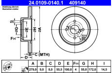 Brzdový kotouč ATE 24.0109-0140.1