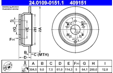 Brzdový kotouč ATE 24.0109-0151.1