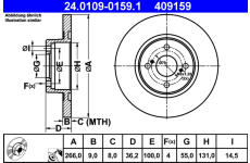 Brzdový kotouč ATE 24.0109-0159.1