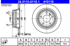 Brzdový kotouč ATE 24.0110-0118.1