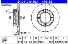 Brzdový kotouč ATE 24.0110-0136.1