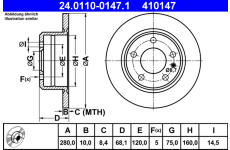 Brzdový kotouč ATE 24.0110-0147.1