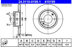 Brzdový kotouč ATE 24.0110-0199.1