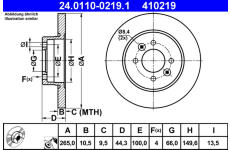 Brzdový kotouč ATE 24.0110-0219.1