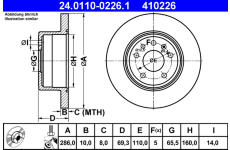 Brzdový kotouč ATE 24.0110-0226.1