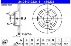 Brzdový kotouč ATE 24.0110-0234.1