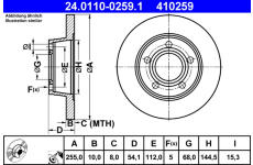 Brzdový kotouč ATE 24.0110-0259.1
