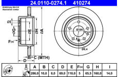 Brzdový kotouč ATE ATE 24.0110-0274.1