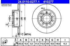 Brzdový kotúč ATE 24.0110-0277.1