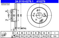 Brzdový kotouč ATE 24.0110-0279.1
