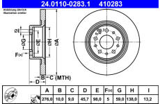 Brzdový kotouč ATE 24.0110-0283.1