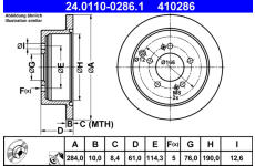 Brzdový kotúč ATE 24.0110-0286.1