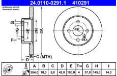 Brzdový kotouč ATE ATE 24.0110-0291.1