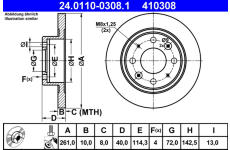 Brzdový kotouč ATE 24.0110-0308.1