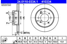 Brzdový kotouč ATE 24.0110-0334.1