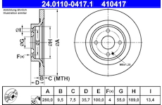 Brzdový kotouč ATE 24.0110-0417.1