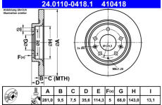 Brzdový kotouč ATE 24.0110-0418.1