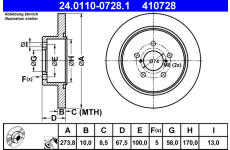 Brzdový kotouč ATE 24.0110-0728.1