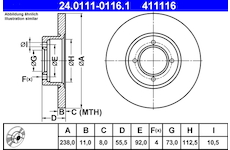 Brzdový kotouč ATE 24.0111-0116.1