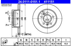 Brzdový kotouč ATE 24.0111-0151.1