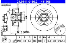 Brzdový kotouč ATE 24.0111-0166.2
