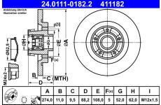 Brzdový kotouč ATE 24.0111-0182.2