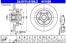 Brzdový kotouč ATE 24.0111-0189.2